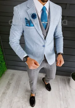 Sacou barbati slim fit B5712 P19-6.2 imagine