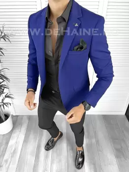Sacou barbati slim fit bleumarin B8338 37-3.2 65-3 E imagine