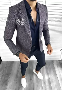 Sacou barbati slim fit ZR A8745 X13-3 imagine