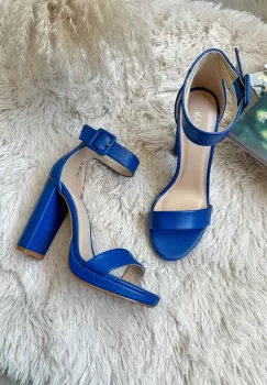 Sandale dama cu toc gros albastre 109 imagine
