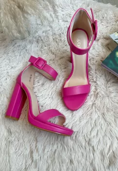 Sandale dama cu toc gros roz 109 imagine