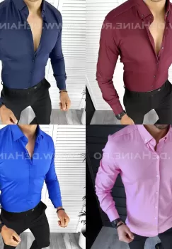 Set 3 camasi slim fit - culori la alegere 12401 imagine