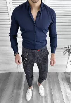 Tinuta barbati smart casual Pantaloni + Camasa 10087 imagine