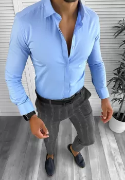 Tinuta barbati smart casual Pantaloni + Camasa 12664 imagine