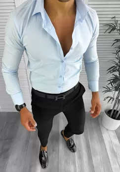 Tinuta barbati smart casual Pantaloni + Camasa + CUREA 12618 E imagine