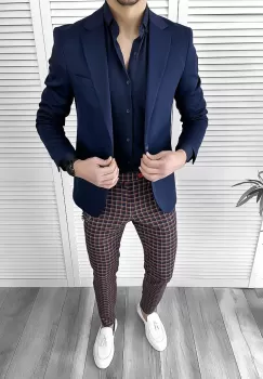 Tinuta barbati smart casual Pantaloni + Camasa + Sacou 10067 imagine