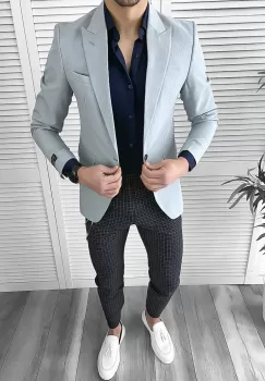 Tinuta barbati smart casual Pantaloni + Camasa + Sacou 10085 imagine