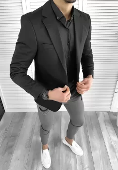 Tinuta barbati smart casual Pantaloni + Camasa + Sacou 10292 imagine