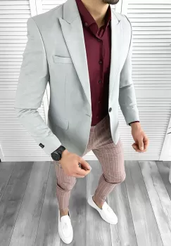 Tinuta barbati smart casual Pantaloni + Camasa + Sacou 10297 imagine