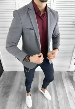 Tinuta barbati smart casual Pantaloni + Camasa + Sacou 10379 imagine