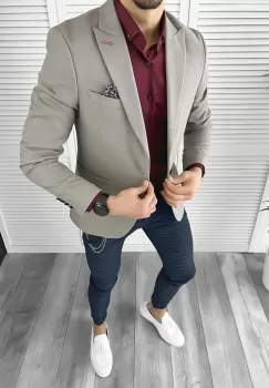 Tinuta barbati smart casual Pantaloni + Camasa + Sacou 10380 imagine