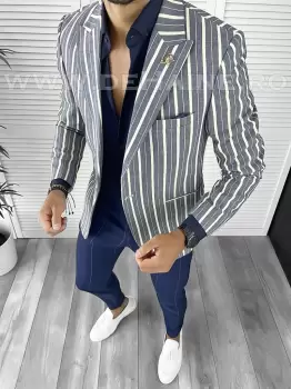 Tinuta barbati smart casual Pantaloni + Camasa + Sacou B9164 imagine