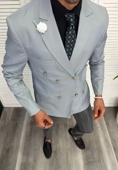 Tinuta barbati smart casual Pantaloni + Sacou + Batista 11854 imagine