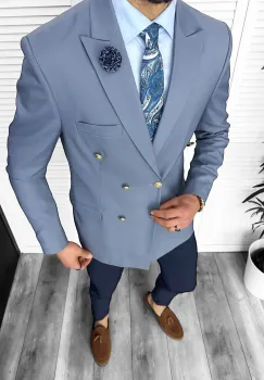 Tinuta barbati smart casual Pantaloni + Sacou + Batista 11872 imagine