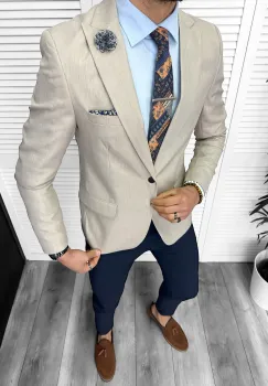 Tinuta barbati smart casual Pantaloni + Sacou + Batista 11875 imagine