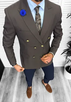 Tinuta barbati smart casual Pantaloni + Sacou + Batista 11877 imagine