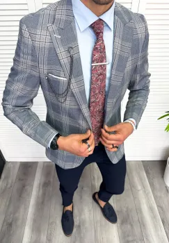 Tinuta barbati smart casual Pantaloni + Sacou + Batista + Cravata 11880 imagine