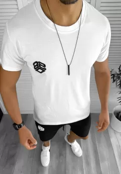 Trening barbati alb/negru pantaloni + tricou 11701 98-4* imagine