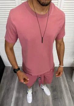 Trening barbati cream pantaloni + tricou 13296 D2-2.1 imagine