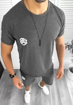 Trening barbati gri pantaloni + tricou 11701 36-5 imagine