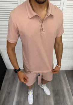 Trening barbati roz pantaloni + tricou 13297 D2-2.4 imagine