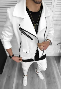 Trening barbati slim fit alb CU MIC DEFECT DEF1018 P18-1.1 imagine