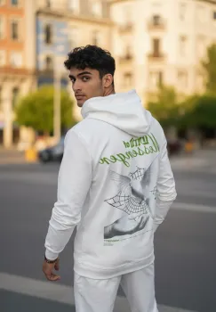Trening barbati slim fit alb   Pantaloni + Hanorac  13370 imagine