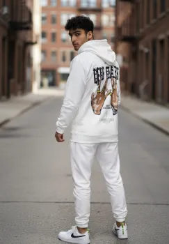 Trening barbati slim fit alb   Pantaloni + Hanorac  13390 4-5 imagine