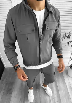 Trening barbati slim fit gri 1012 imagine