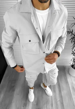 Trening barbati slim fit gri deschis 12938 imagine