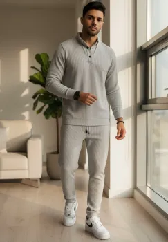 Trening barbati slim fit gri  Pantaloni + Bluza C200 29-1.3 imagine