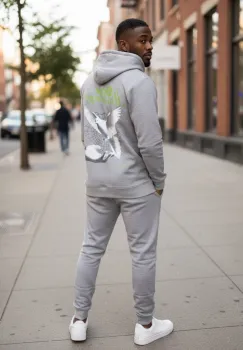 Trening barbati slim fit gri  Pantaloni + Hanorac  13370 20-4.1 imagine