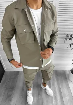 Trening barbati slim fit kaki 12938 imagine