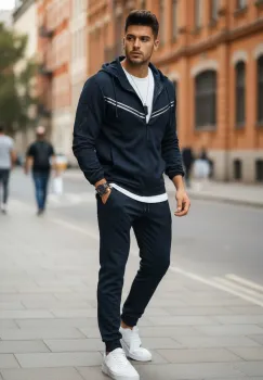 Trening barbati slim fit maro  Pantaloni + hanorac RM09 imagine