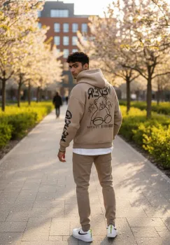 Trening barbati slim fit maro  Pantaloni + Hanorac  vatuit  RM57 imagine