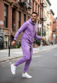 Trening barbati slim fit mov  Pantaloni + Hanorac  13370 123-3 imagine