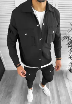 Trening barbati slim fit negru 12934 imagine