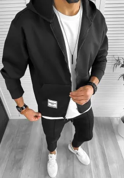 Trening barbati slim fit negru 12937 imagine