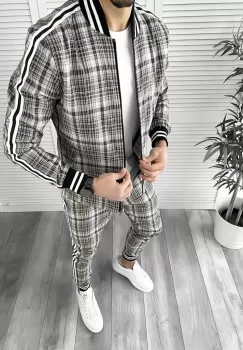 Trening barbati slim fit Pantaloni + Hanorac 10021 imagine