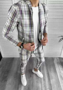 Trening barbati slim fit Pantaloni + Hanorac 10039 imagine