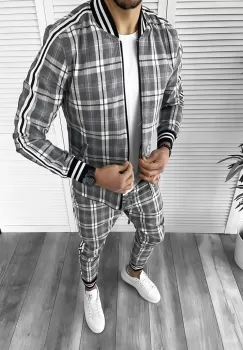 Trening barbati slim fit Pantaloni + Hanorac B9897 imagine