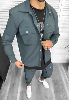 Trening barbati slim fit verde 6049  N8-4.2 imagine