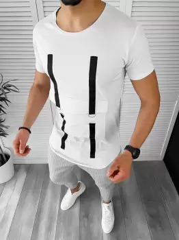 Tricou barbati alb slim fit Vagabond B1954 P11-4.2/K7-3 imagine