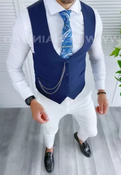 Vesta barbati eleganta bleumarin B4284 E imagine