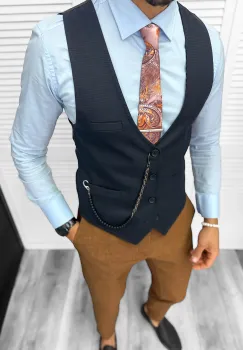 Vesta barbati eleganta slim fit 13210 imagine