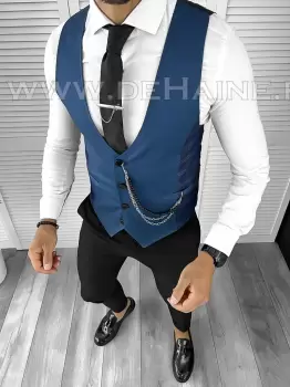 Vesta barbati eleganta slim fit bleumarin B8118 76-4 E imagine