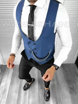 Vesta barbati eleganta slim fit bleumarin B8124 76-4 imagine