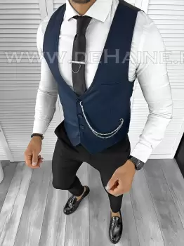 Vesta barbati eleganta slim fit bleumarin B8136 75-4 E imagine