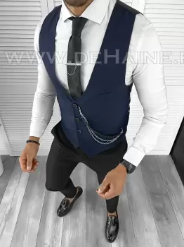Vesta barbati eleganta slim fit bleumarin B8137 141-6 E/ 133-5 imagine