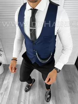 Vesta barbati eleganta slim fit bleumarin B8145 75-4 E imagine